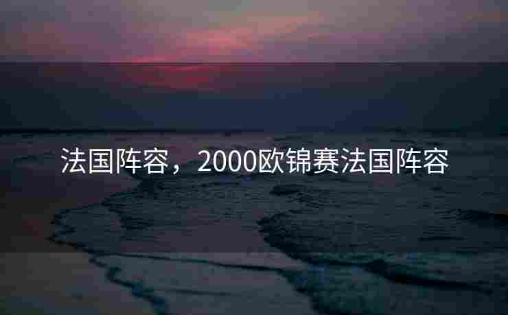 法国阵容，2000欧锦赛法国阵容