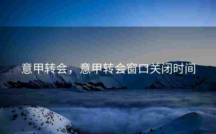 意甲转会，意甲转会窗口关闭时间