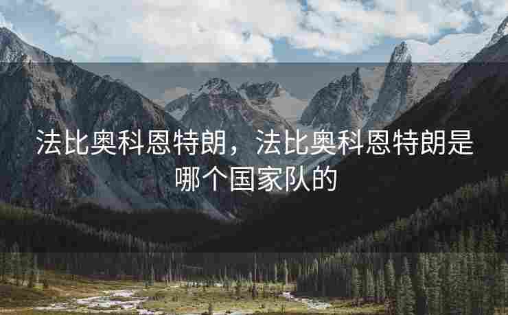 法比奥科恩特朗，法比奥科恩特朗是哪个国家队的