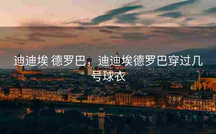 迪迪埃 德罗巴，迪迪埃德罗巴穿过几号球衣