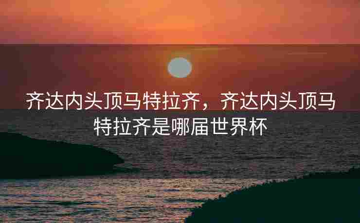 齐达内头顶马特拉齐，齐达内头顶马特拉齐是哪届世界杯